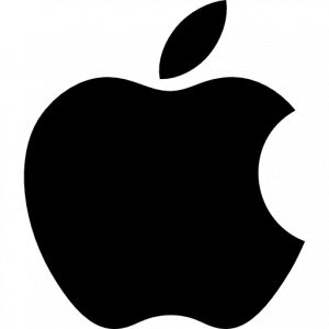 Black apple logo icon